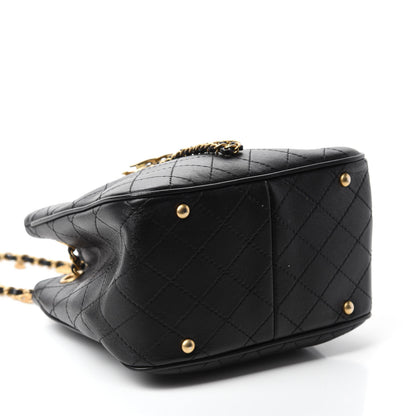 Chanel Calfskin Stitched Small Egyptian Amulet Drawstring Bag Black 4 of 10