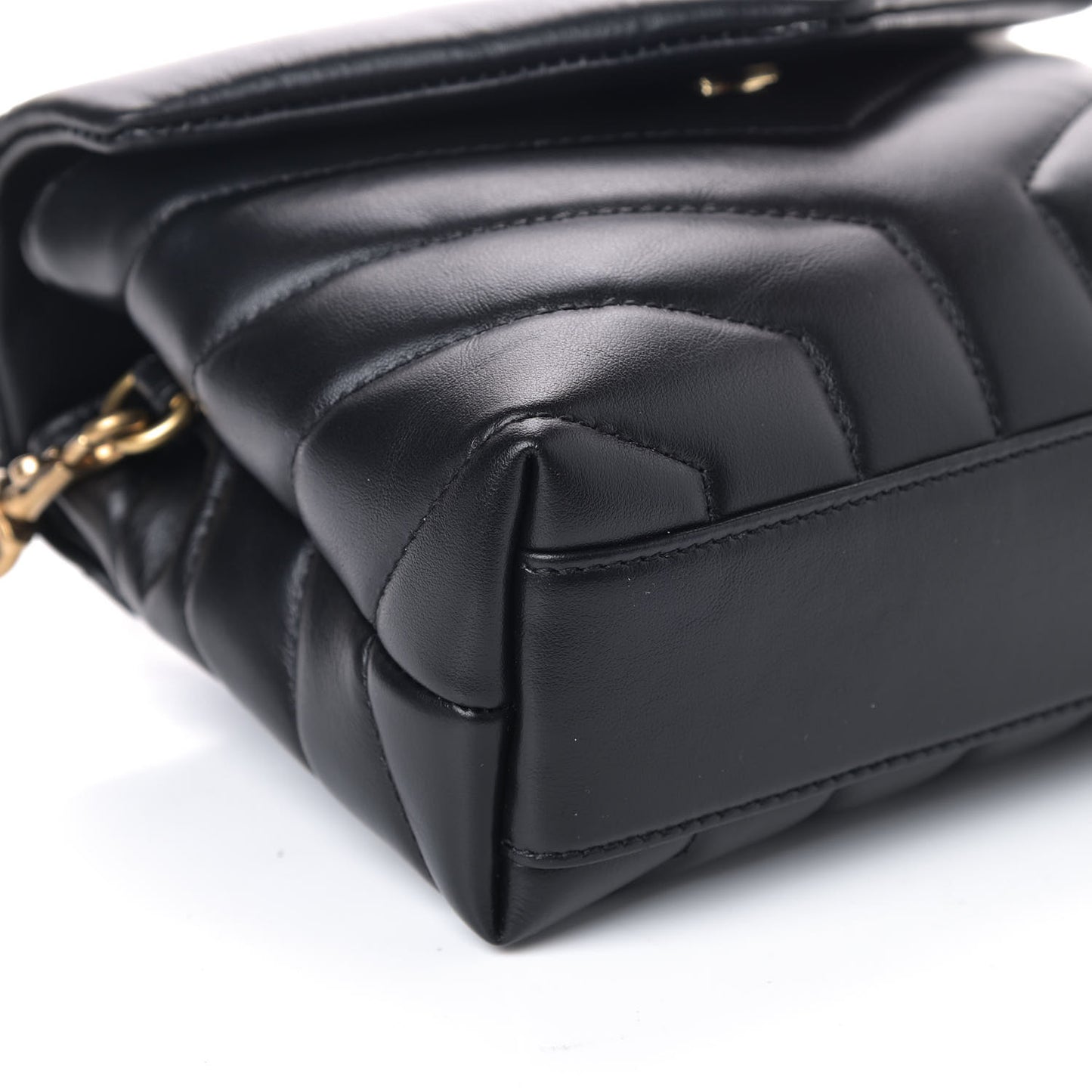 Calfskin Y Quilted Monogram Toy Loulou Crossbody Bag Black