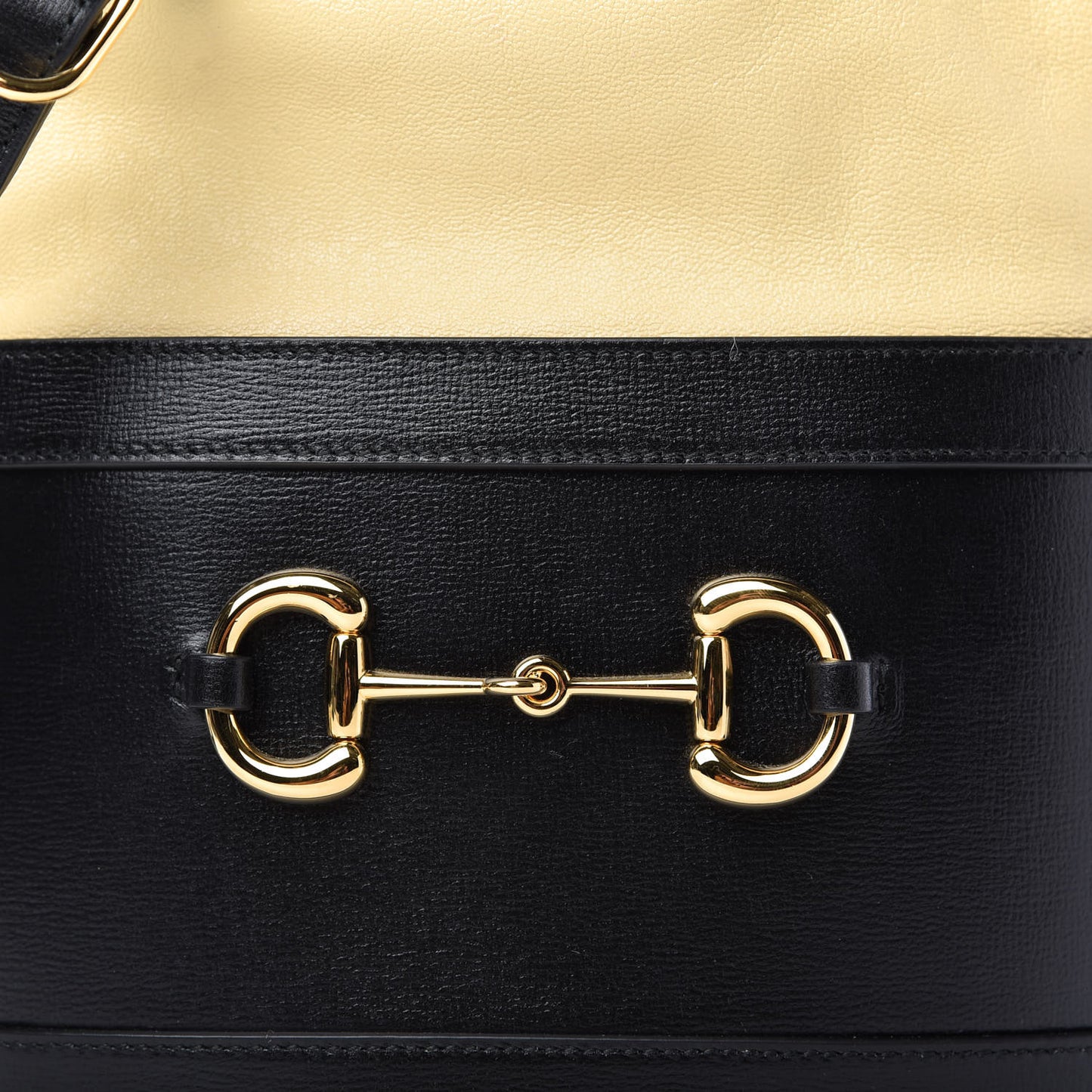 Azalea Sakai Be Green Calfskin Horsebit 1955 Drawstring Bucket Bag Black Butter