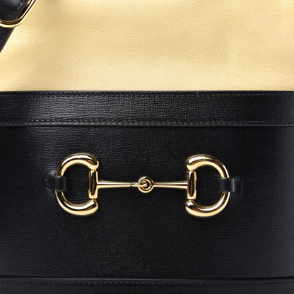 Gucci Azalea Sakai Be Green Calfskin Horsebit 1955 Drawstring Bucket Bag Black Butter 10 of 10