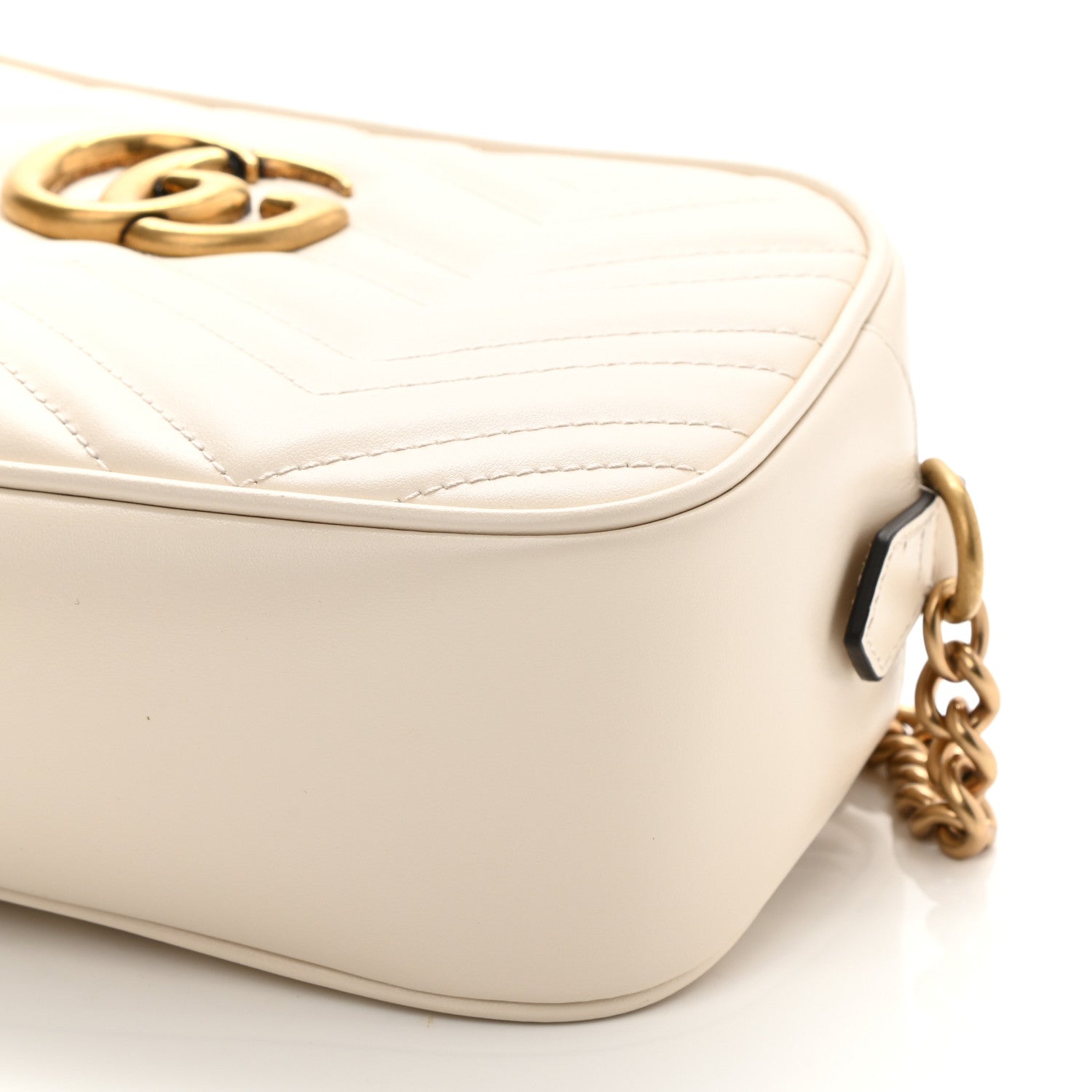 Gucci Calfskin Matelasse Small GG Marmont Chain Shoulder Bag White 8 of 8
