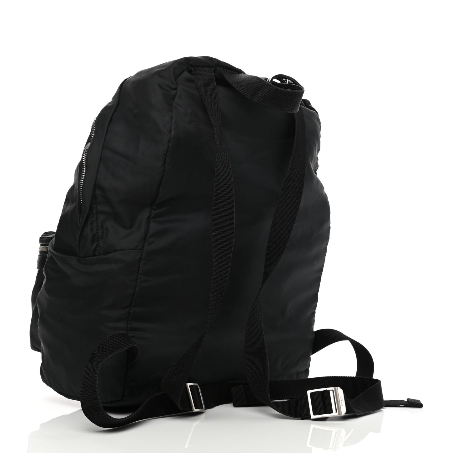 Nylon City Fold Up Backpack Belt Bag Black
