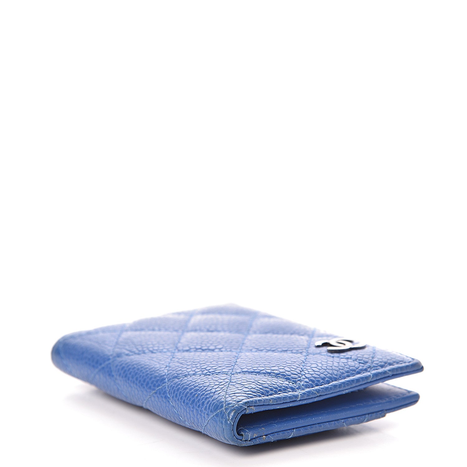 Chanel Caviar Quilted Card Holder Wallet Blue 4 of 14