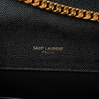 Saint Laurent Grain De Poudre Textured Mixed Matelasse Triquilt Small Monogram Satchel Black 5 of 8
