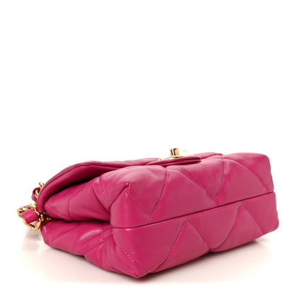 Chanel Lambskin Quilted Small Chain Top Handle Flap Fuchsia 4 of 13