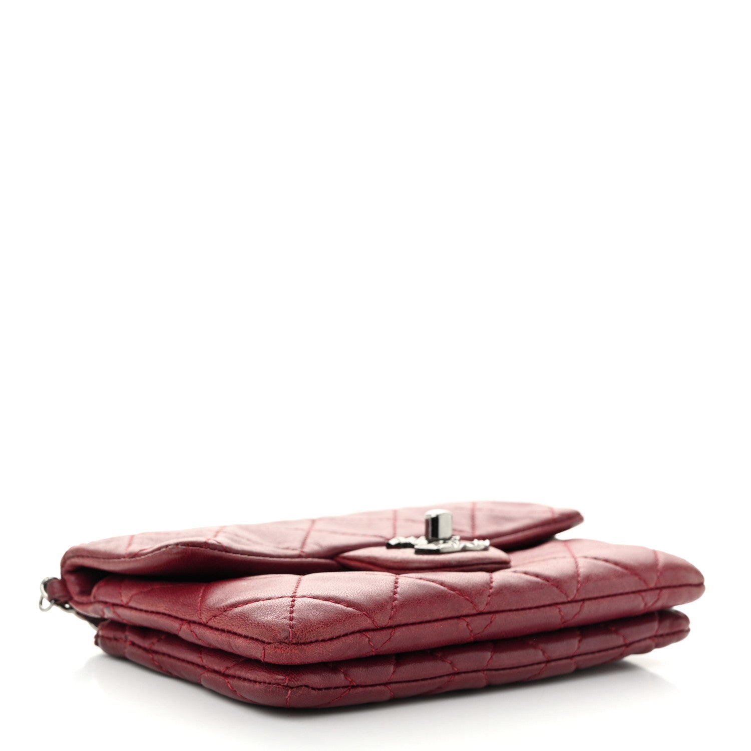 Chanel Lambskin Quilted Mini Mineral Nights Flap Crossbody Bag Dark Red 4 of 12