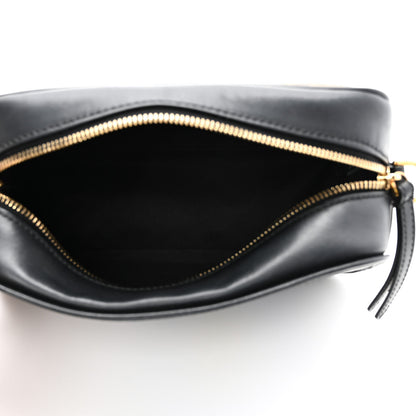 Fendi Glazed Fabric Vitello Century FF 1974 Stamp Patch Camera Case Mogano Panna Black 5 of 10