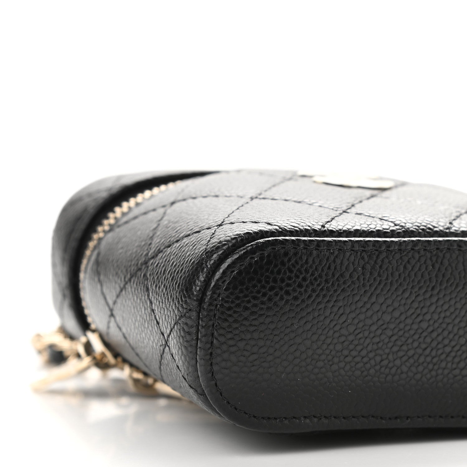 Chanel Caviar Quilted Small Handle With Care Vanity Case With Chain Black 8 of 9