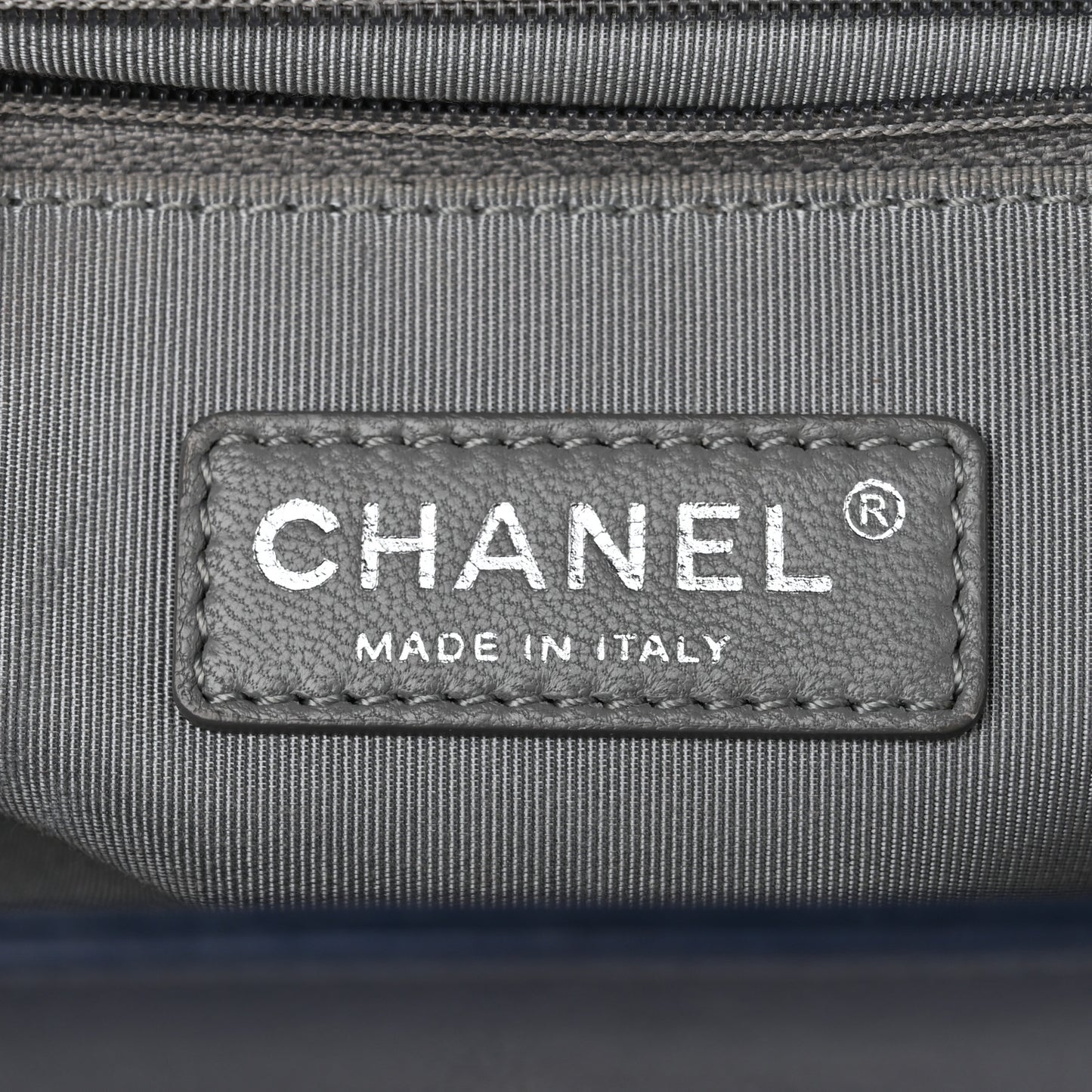 Calfskin Double Stitch New Medium Boy Flap Navy Blue
