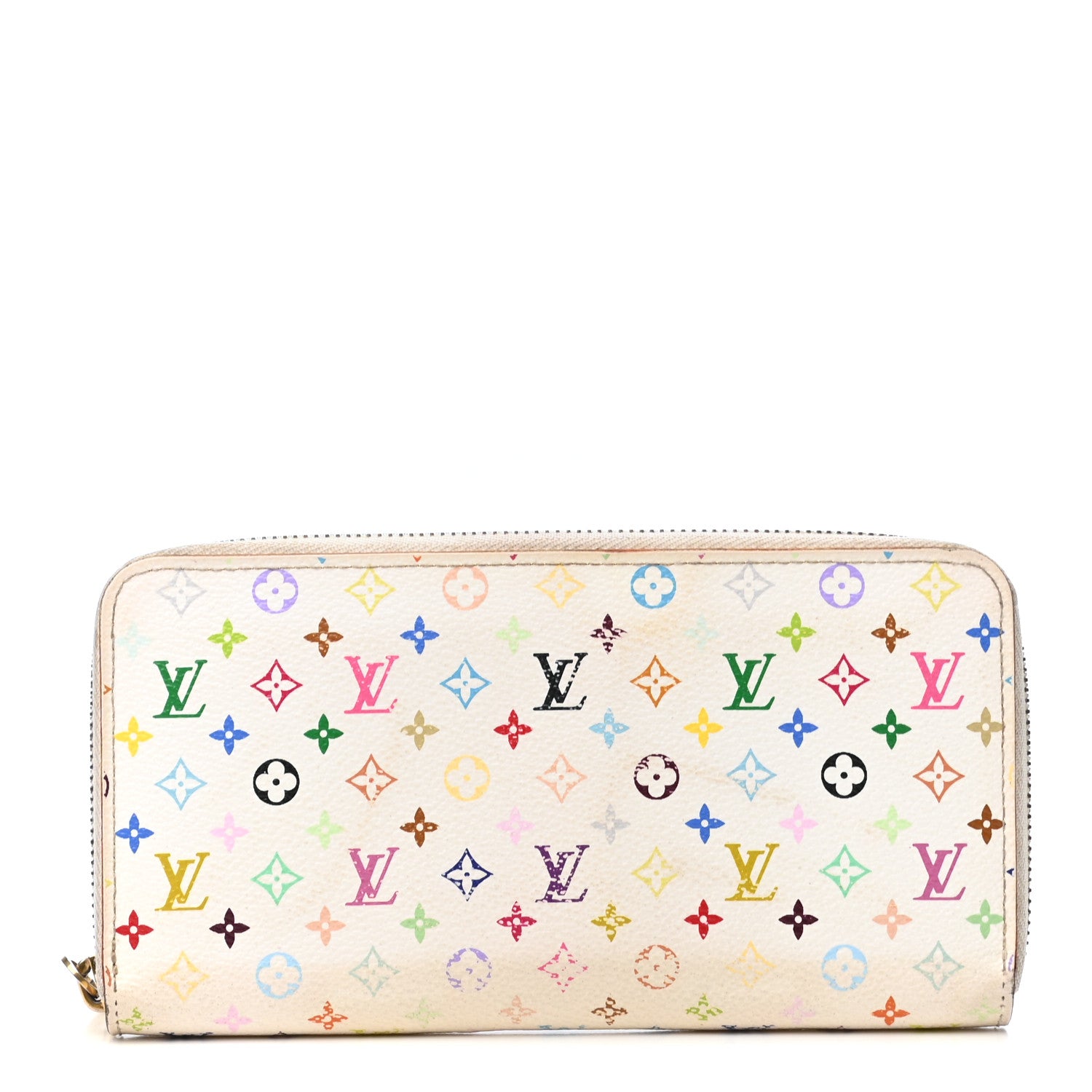 Louis Vuitton Monogram Multicolor Zippy Wallet White Litchi 1 of 10