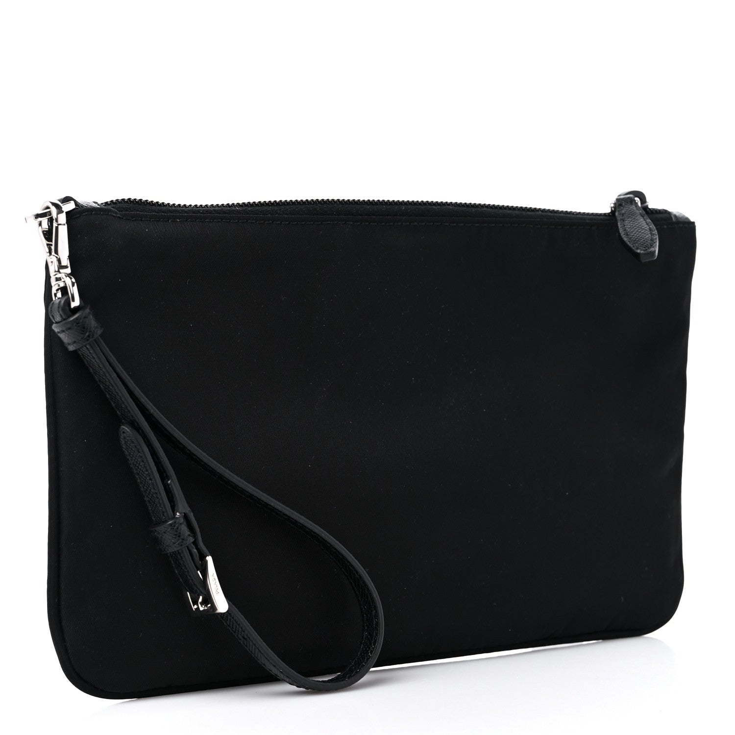 Prada Re-Nylon Saffiano Pouch Wristlet Black 3 of 8