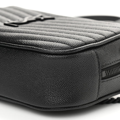 Saint Laurent Grain De Poudre Matelasse Monochrome Monogram Mini Lou Camera Bag Black 10 of 10