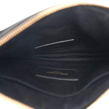 Saint Laurent Grain De Poudre Chevron Monogram Bill Pouch Black 5 of 8