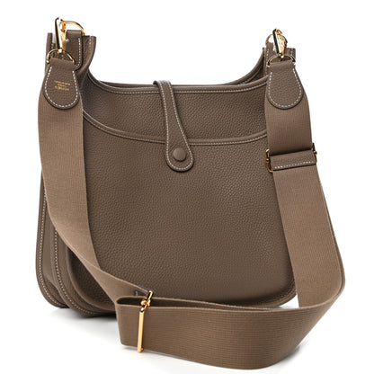 Hermes Taurillon Clemence Evelyne III PM Etoupe 2 of 4