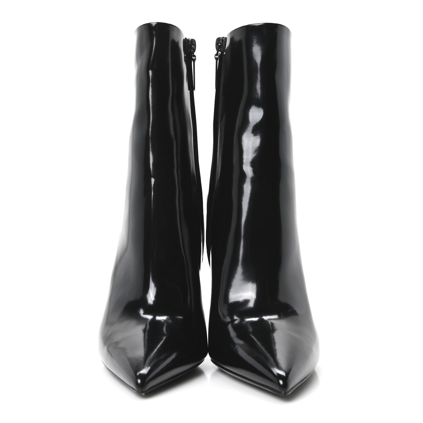 Glazed Calfskin Opyum Ankle Boots 37.5 Black