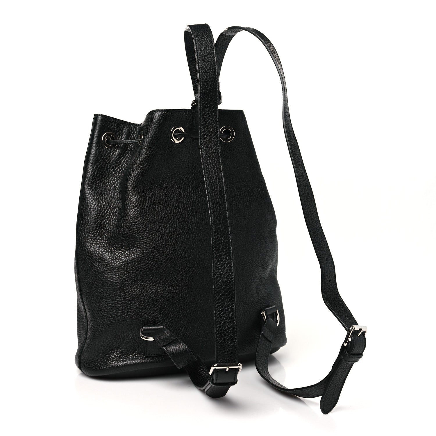 Gucci Pebbled Calfskin Small Soho Drawstring Backpack Black 3 of 10