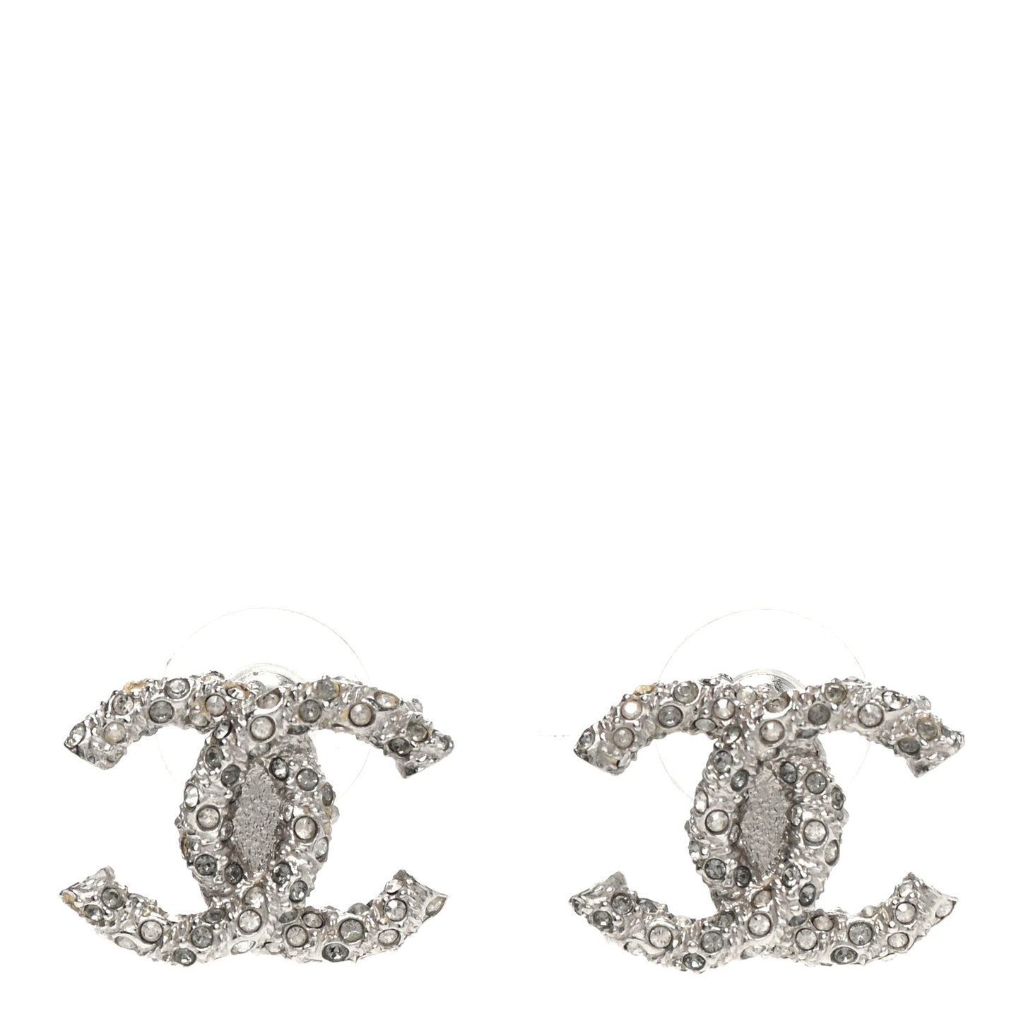 Crystal CC Earrings Silver