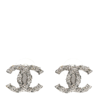 Chanel Crystal CC Earrings Silver 1 of 4