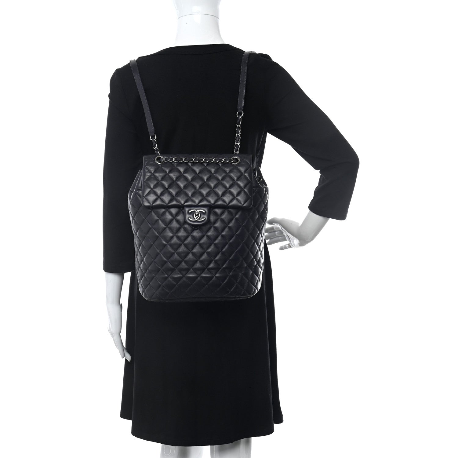 Chanel Calfskin Quilted Large Urban Spirit Backpack Dark Purple 2 of 12
