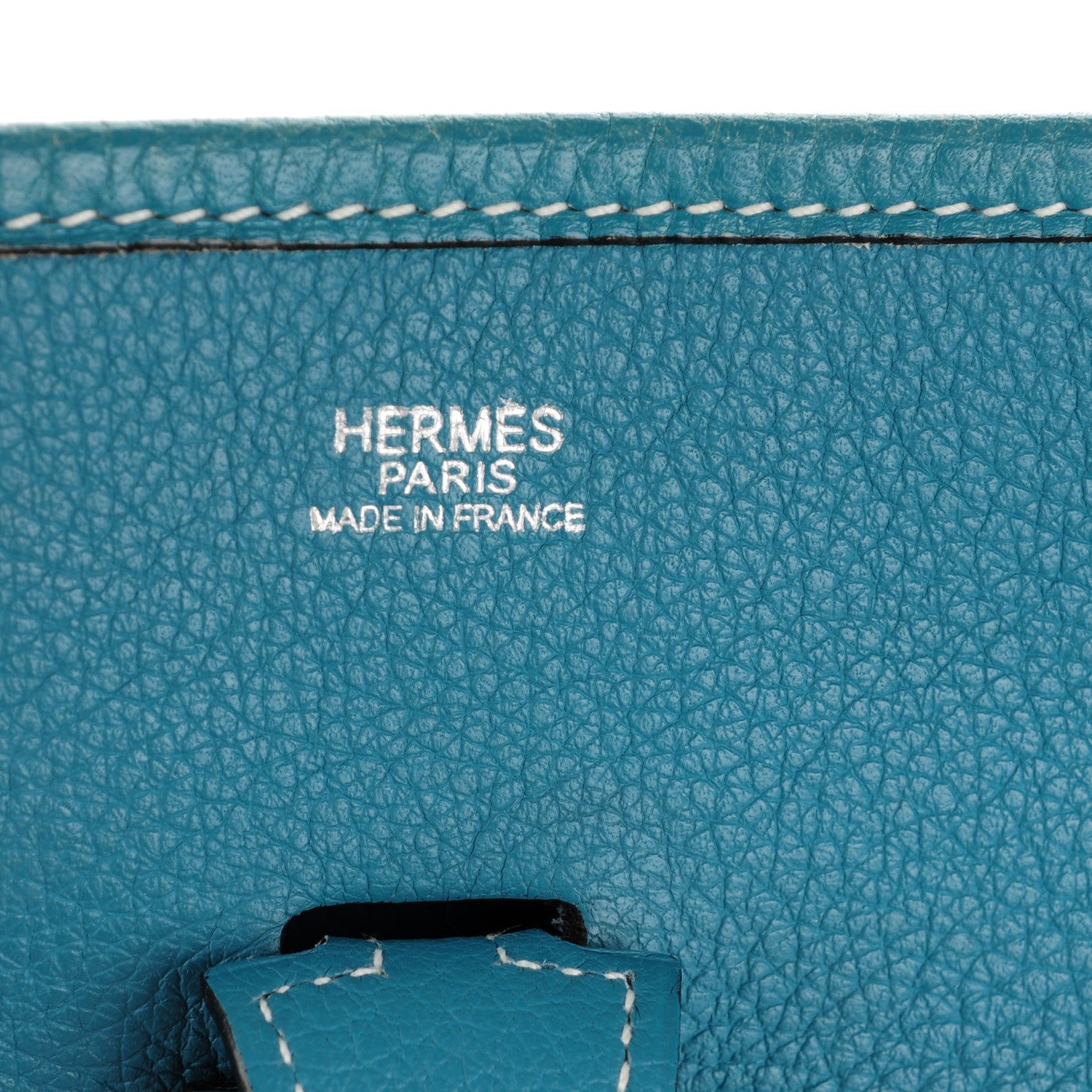 Hermes Taurillon Clemence Evelyne PM Blue Jean 6 of 9