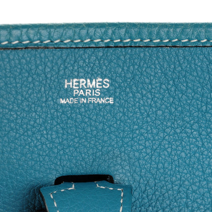 Hermes Taurillon Clemence Evelyne PM Blue Jean 6 of 9