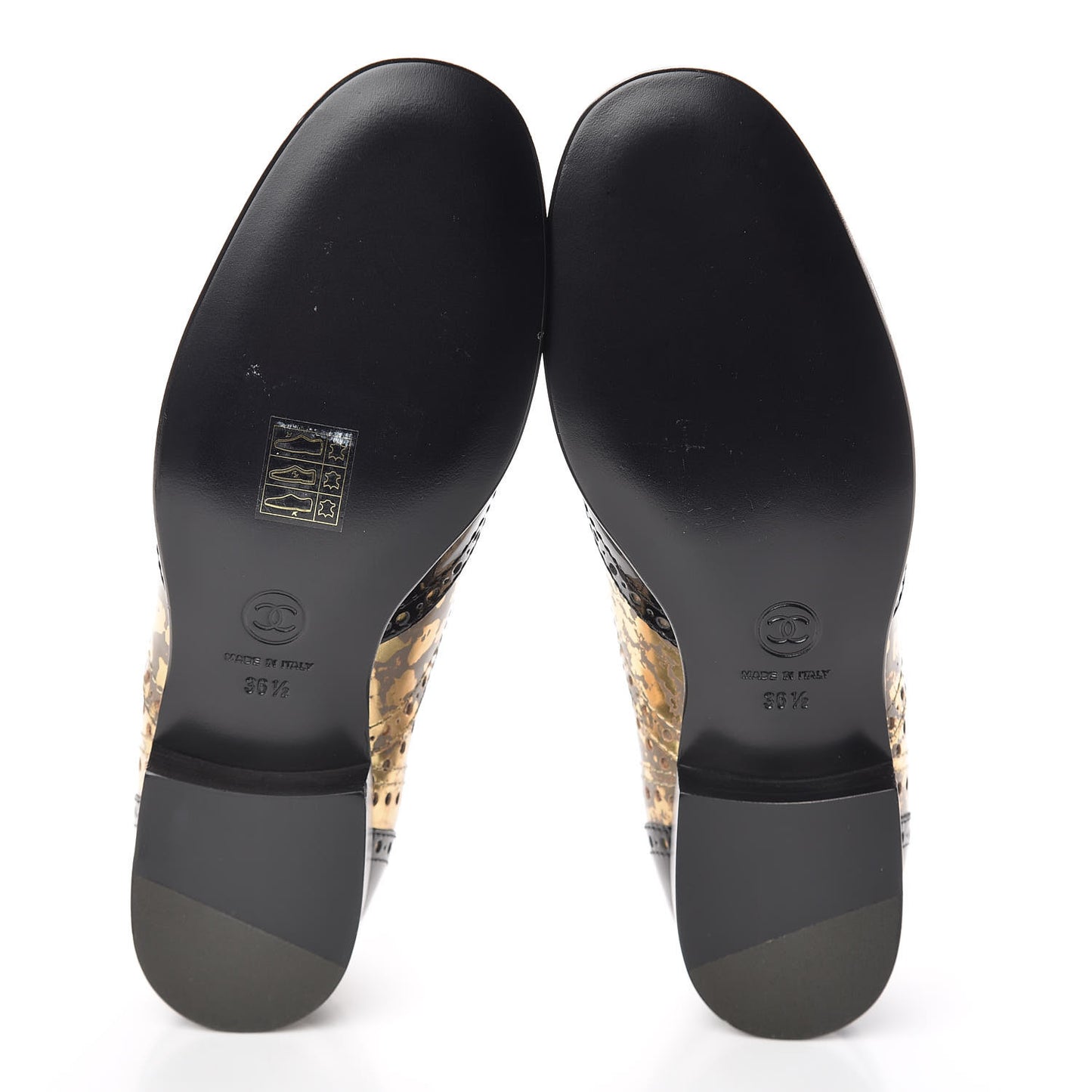 Patent Lace Up Oxfords 36.5 Gold Black
