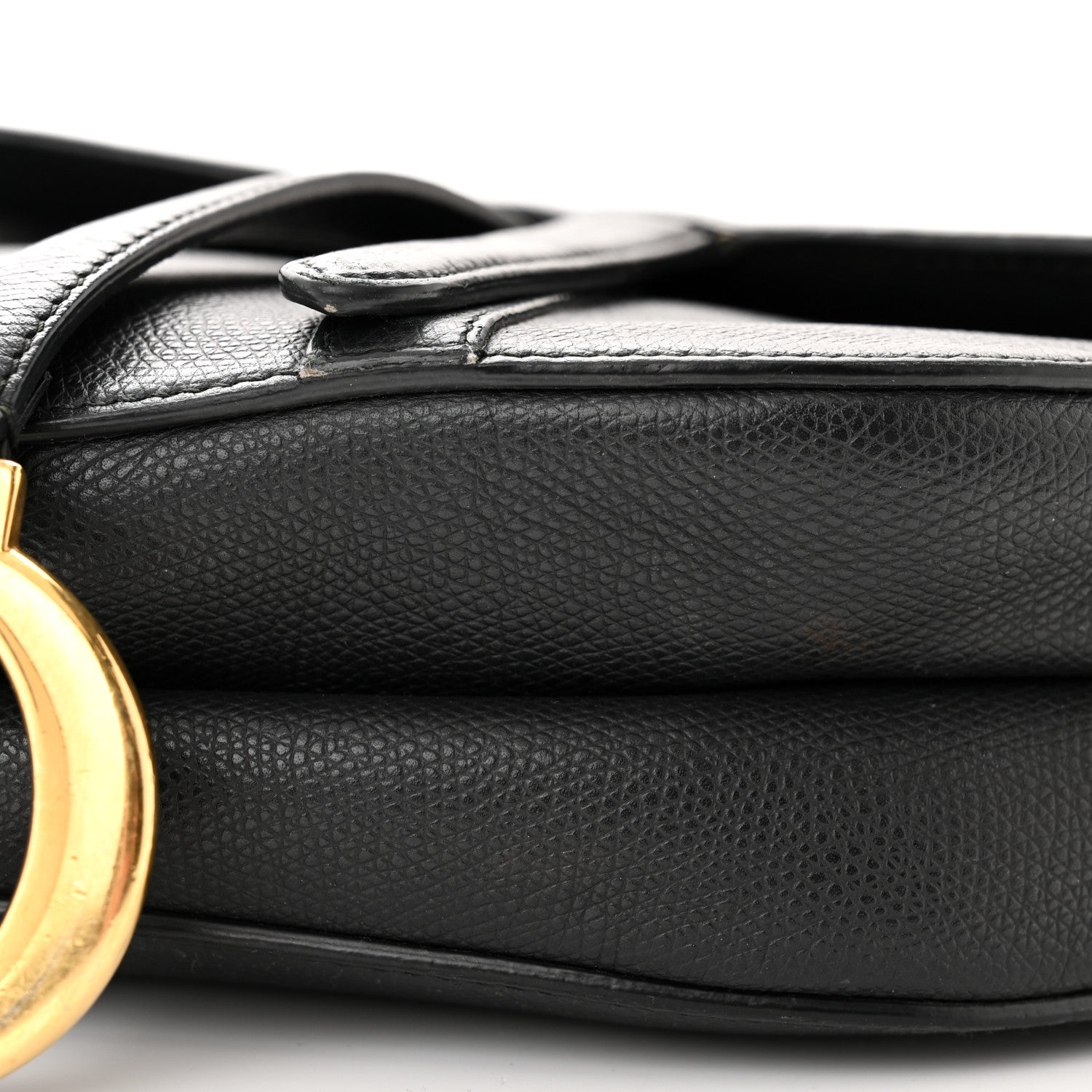 Christian Dior Grained Calfskin Saddle Bag Black 10 of 14