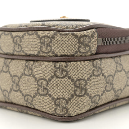 Gucci GG Supreme Monogram Mini Neo Vintage Double Zip Messenger Bag Beige New Acero Crop 10 of 10