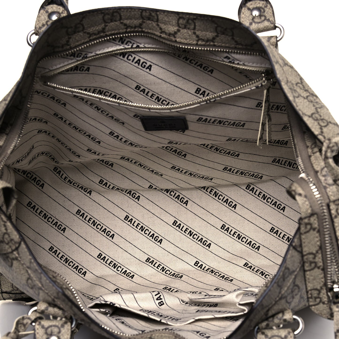X GUCCI GG Supreme Monogram Neo Classic Silver Hardware City Beige Ebony