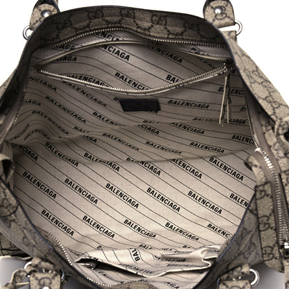 Balenciaga X GUCCI GG Supreme Monogram Neo Classic Silver Hardware City Beige Ebony 4 of 9