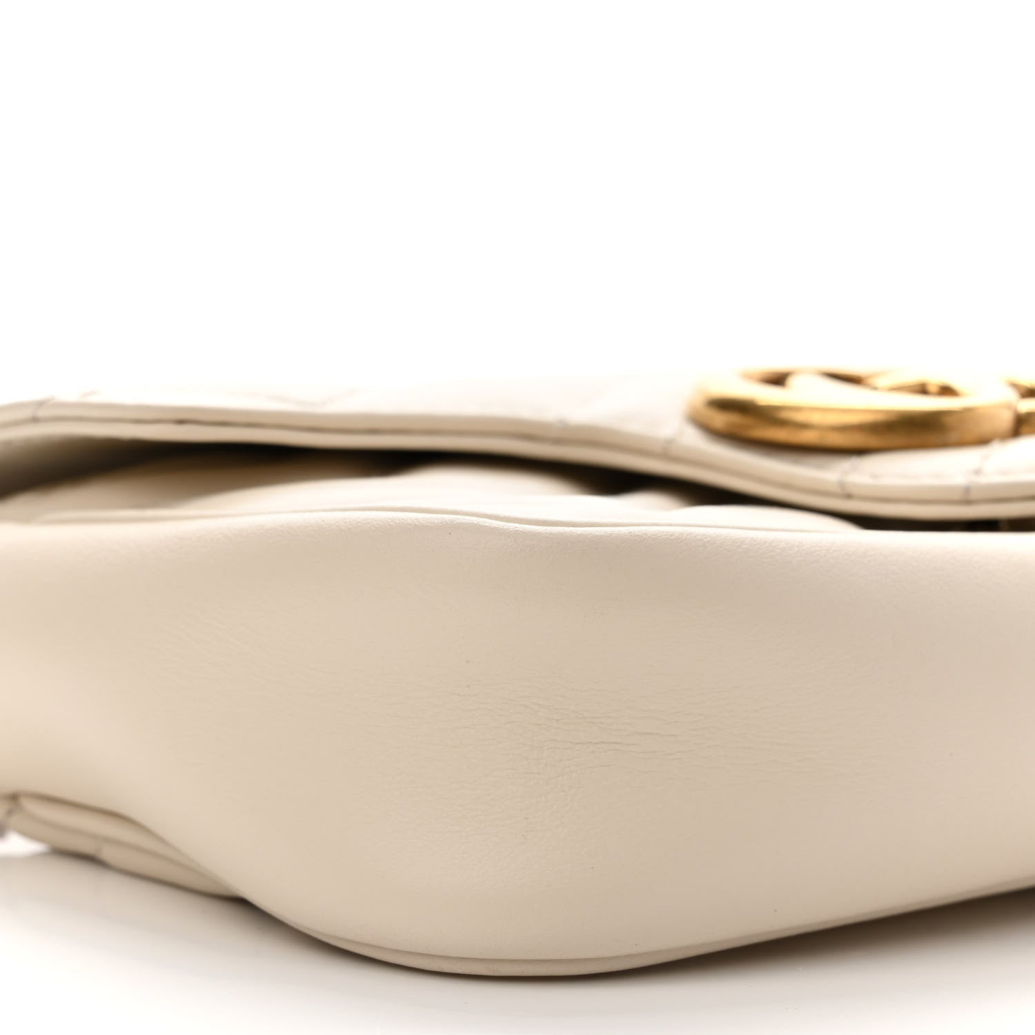 Gucci Calfskin Matelasse Super Mini GG Marmont Shoulder Bag White 9 of 11