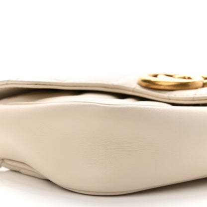 Gucci Calfskin Matelasse Super Mini GG Marmont Shoulder Bag White 9 of 11