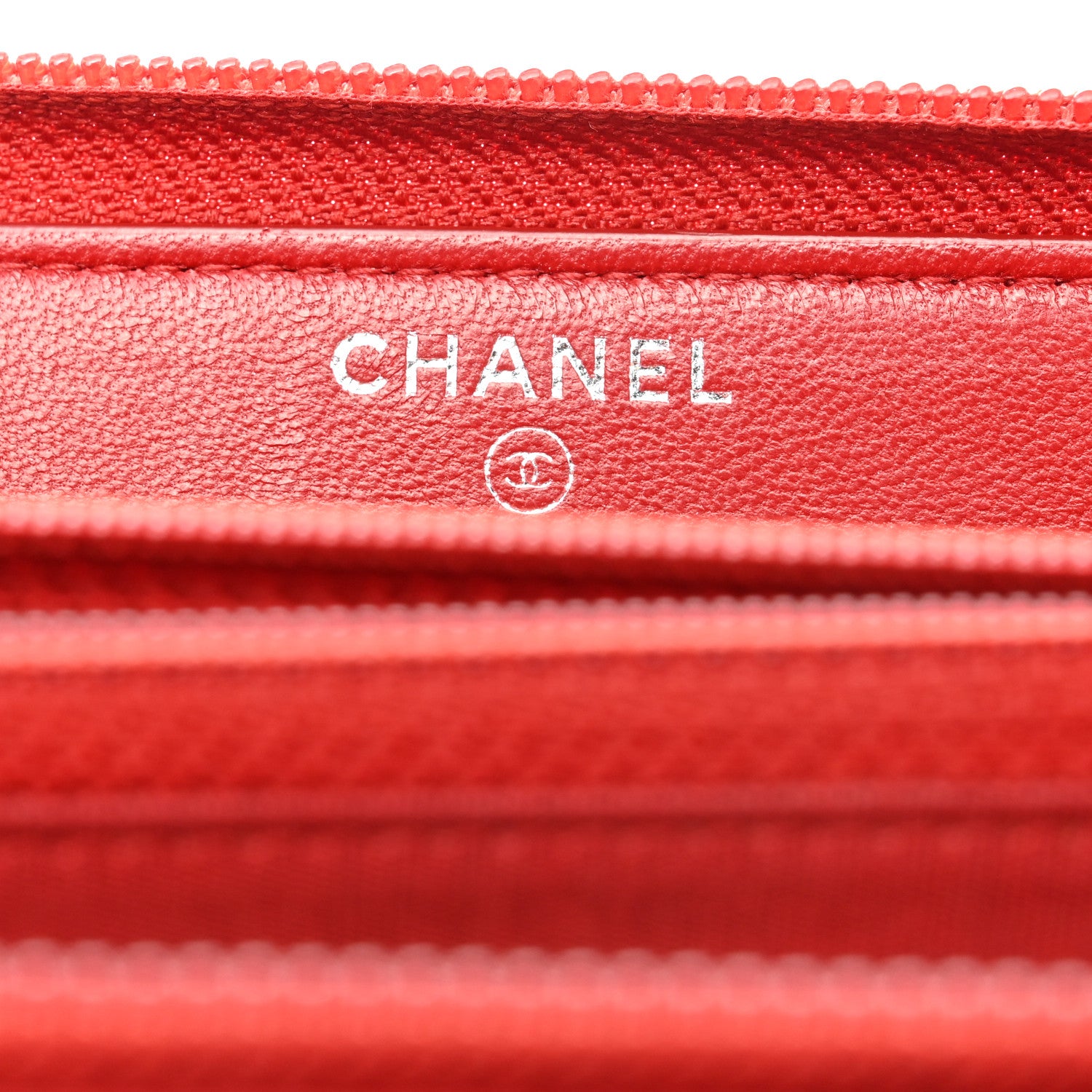 Chanel Lambskin Quilted Boy Zip Around Wallet Red 6 of 9