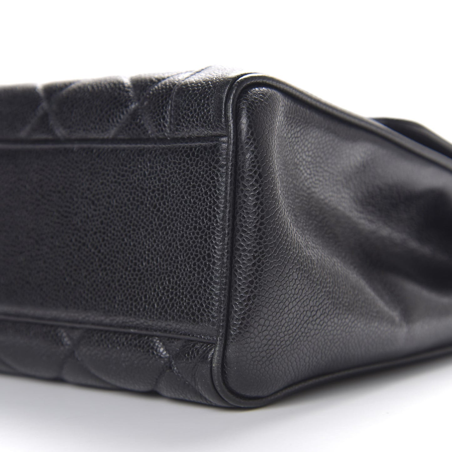 Caviar Quilted Jumbo Kelly Flap Black