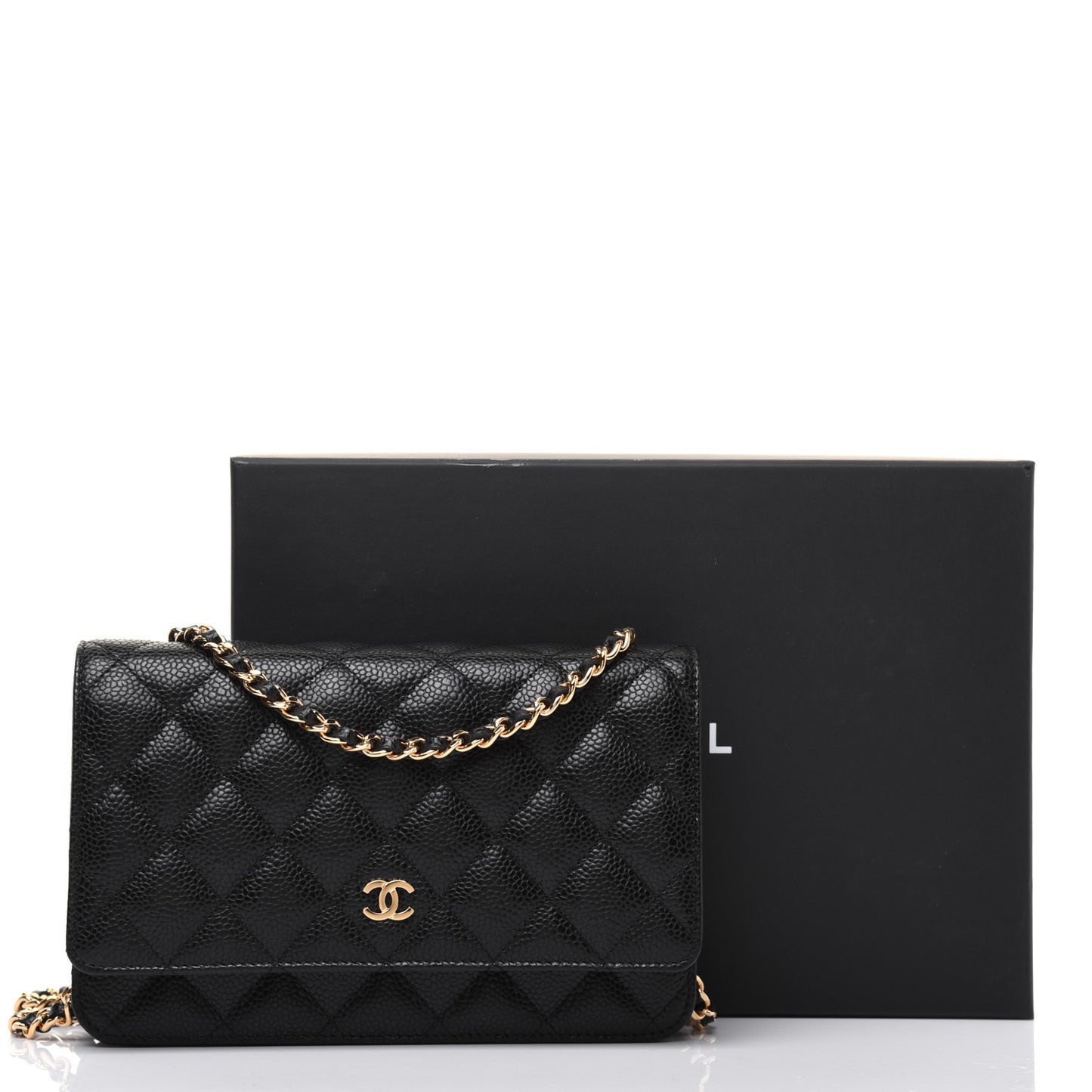 Caviar Quilted Wallet On Chain WOC Black
