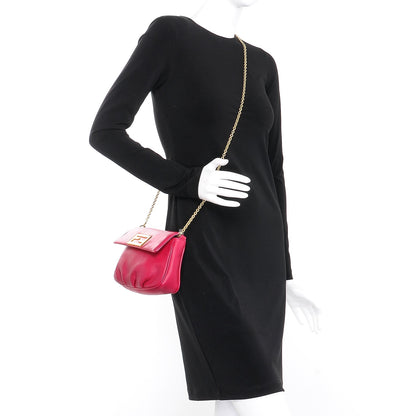 Fendi Nappa Fendista Pouchette Crossbody Fuxia Scuro 2 of 9