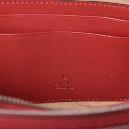 Gucci Calfskin Matelasse Mini GG Marmont Chain Crossbody Bag Hibiscus Red 7 of 9