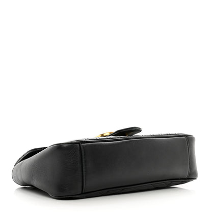 Gucci Calfskin Matelasse Small GG Marmont Shoulder Bag Black 4 of 13