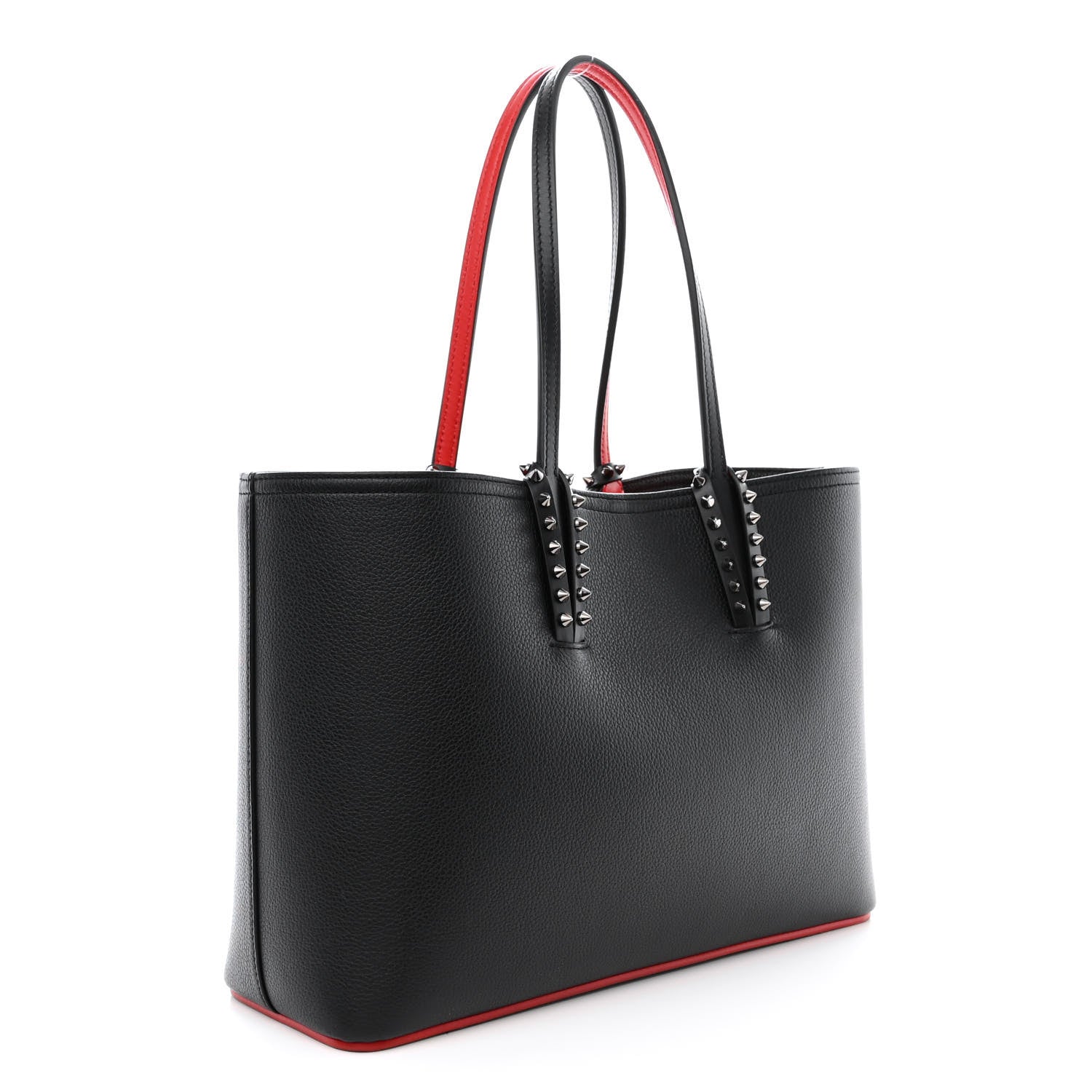 Christian Louboutin Calfskin Spikes East West Cabata Tote Black 4 of 13
