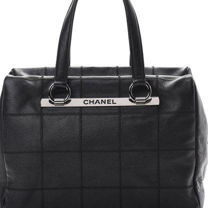 Chanel Caviar Square Stitched Bowler Black 7 of 15