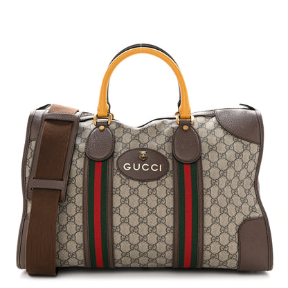 Gucci Soft GG Supreme Monogram Web Neo Vintage Duffle Bag Beige New Acero Crop 1 of 25