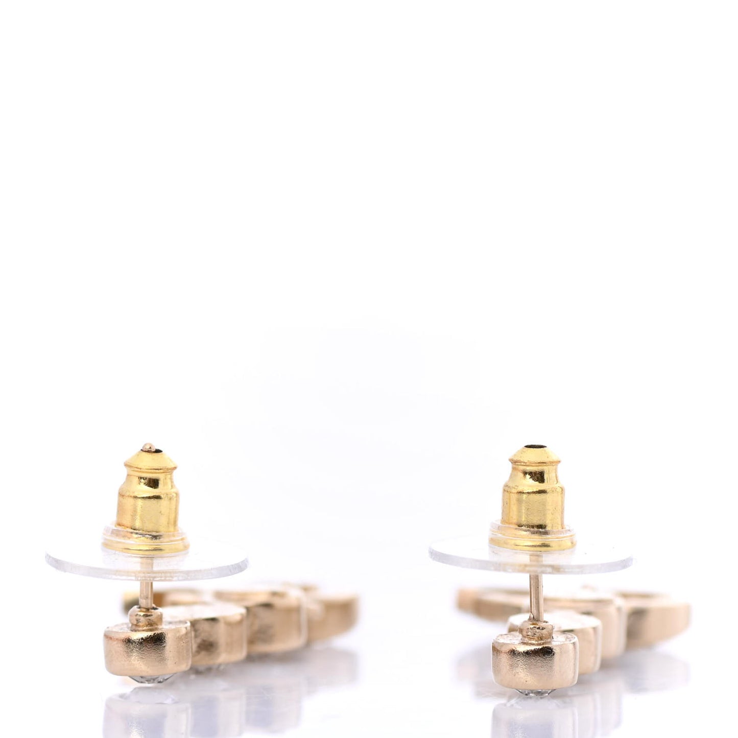 Crystal CC Drop Earrings Gold