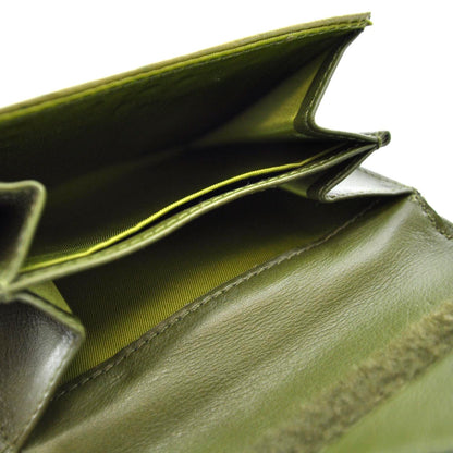 Christian Dior Ostrich Saddle Compact Wallet Green 4 of 7