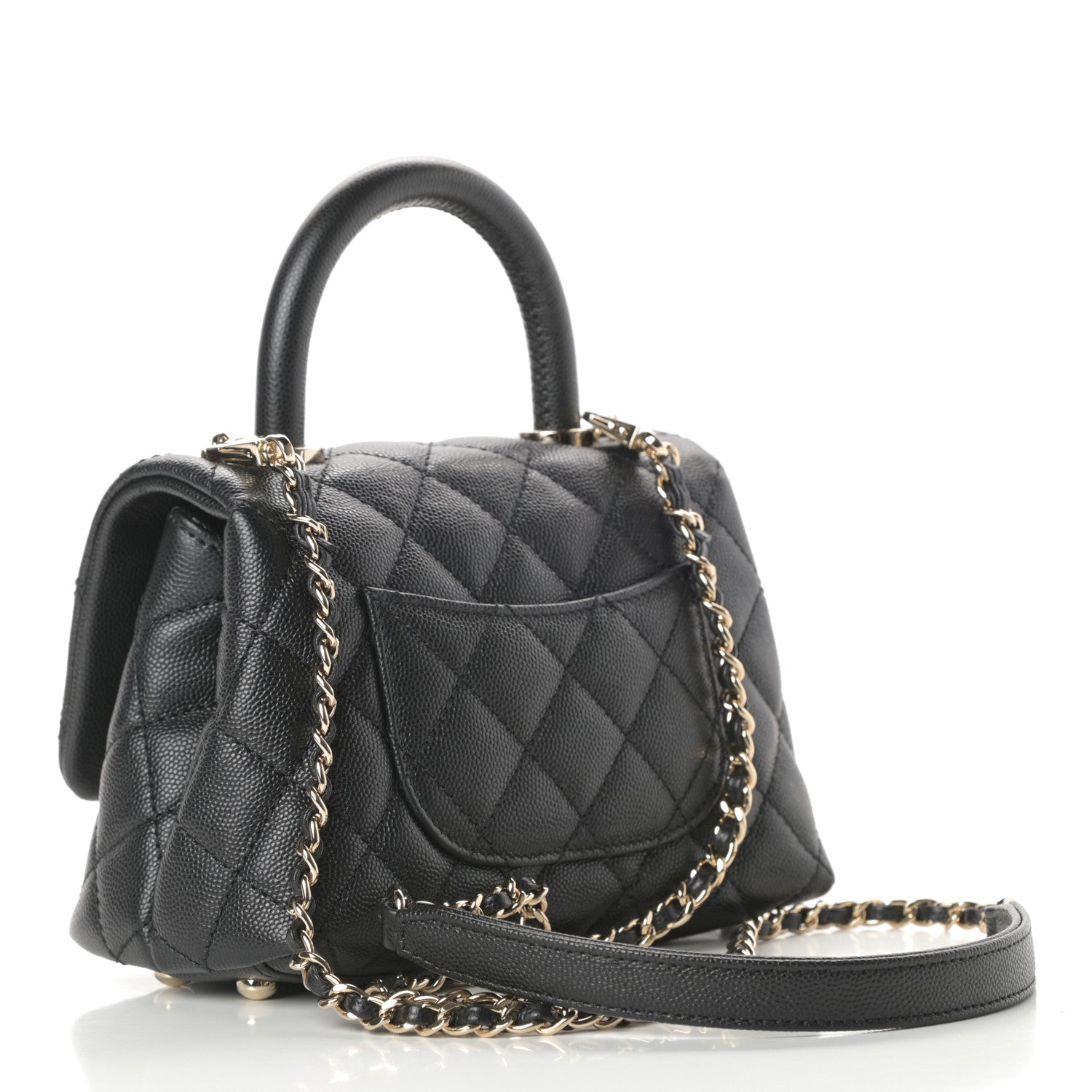 Chanel Caviar Quilted Extra Mini Coco Handle Flap Black 3 of 12