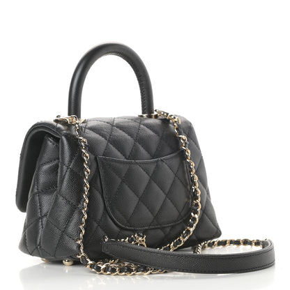 Chanel Caviar Quilted Extra Mini Coco Handle Flap Black 3 of 12
