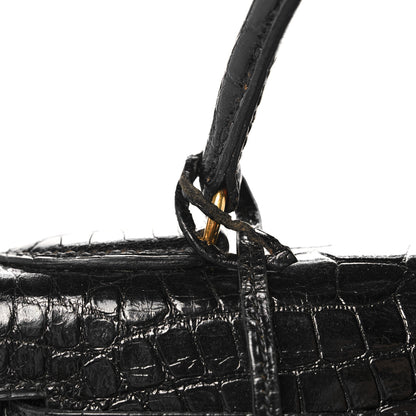 Hermes Shiny Alligator Kelly Sellier 28 Black 19 of 20