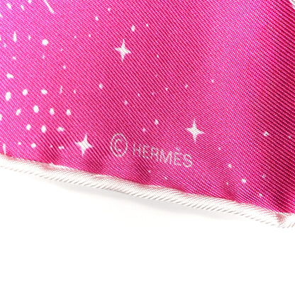 Hermes Silk Clair De Lune Double Face Scarf 90 Rose Vif White Rouge 5 of 7
