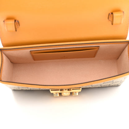 Gucci GG Supreme Monogram New Sakai Calfskin Mini Padlock Top Handle Shoulder Bag Beige Ebony Mystic White Sun Oil 5 of 9