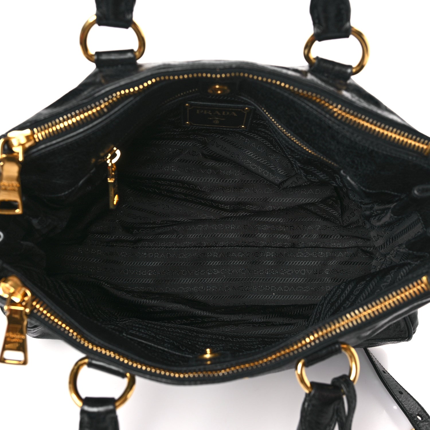 Prada Vitello Shine Shopping Satchel Black 5 of 8