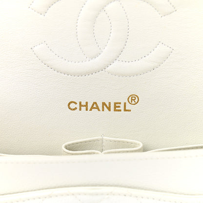 Chanel Caviar Quilted Medium Double Flap White 6 of 11